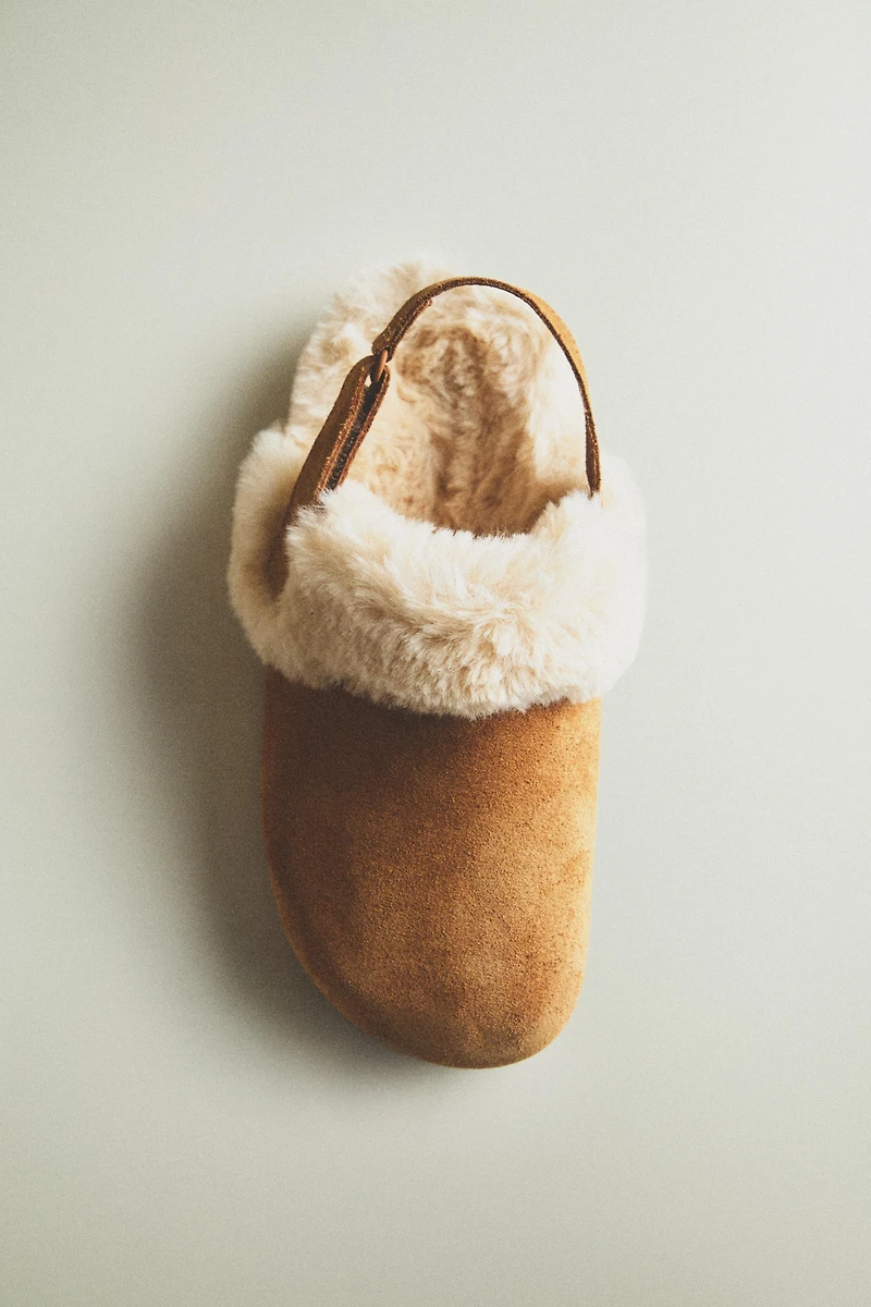 SABOTS EN CUIR CHAUD POUR ENFANTS