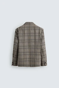 VESTE À BOUTONNAGE CROISÉ CARREAUX