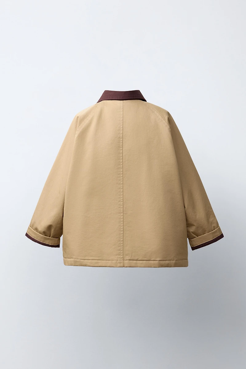 CONTRASTING COLLAR JACKET