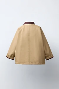 CONTRASTING COLLAR JACKET