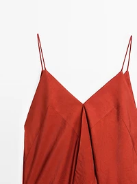 Flowing midi dress with ruffles