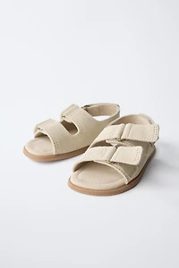 LEATHER DOUBLE STRAP BAREFOOT SANDALS