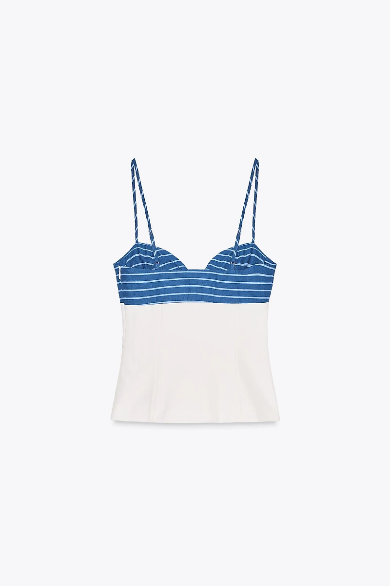 STRETCHY HANDKERCHIEF PRINT TOP