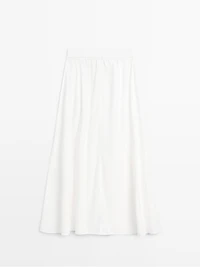 Long gathered poplin skirt