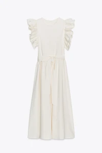 RUFFLED COMBINATION DRESS