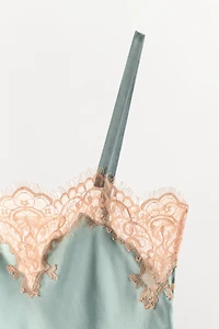 SATIN EFFECT LACE CAMISOLE