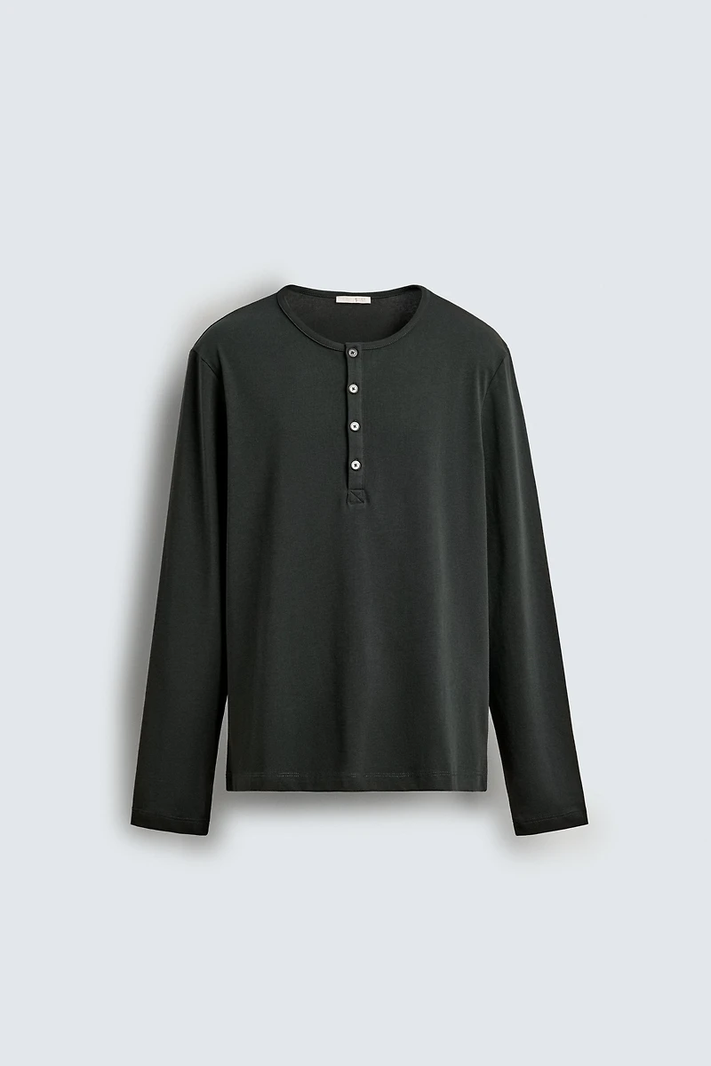 RELAXED FIT HENLEY T-SHIRT