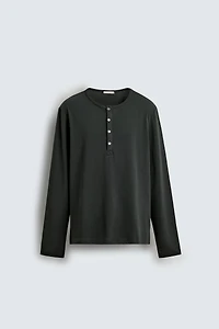 RELAXED FIT HENLEY T-SHIRT