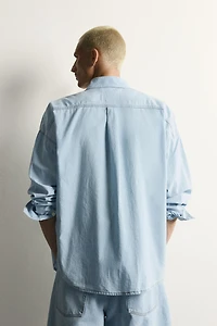 LIGHTWEIGHT WASHED DENIM SHIRT