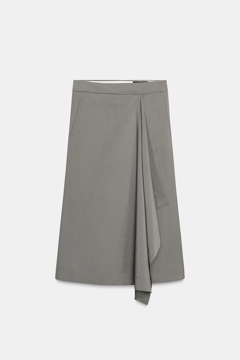 ASYMMETRIC WOOL SKIRT W COLLECTION