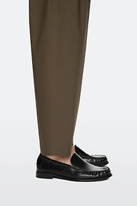 Leather loafers with glossy finish