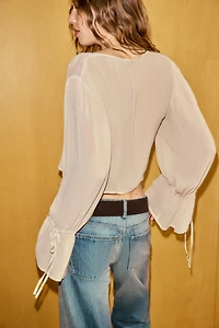 EMBROIDERED TIE TOP