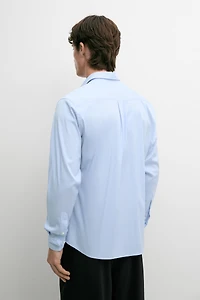Slim fit stretch cotton blend shirt