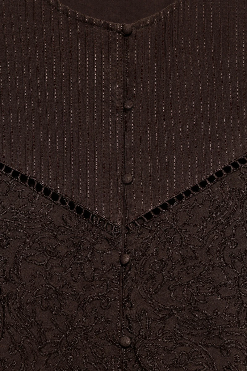 ROBE COURTE EN POPELINE BRODÉE