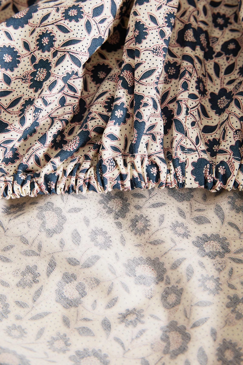 KIDS FLORAL COTTON FITTED SHEET