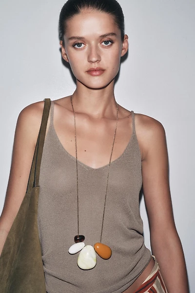 RESIN STONE CHAIN NECKLACE