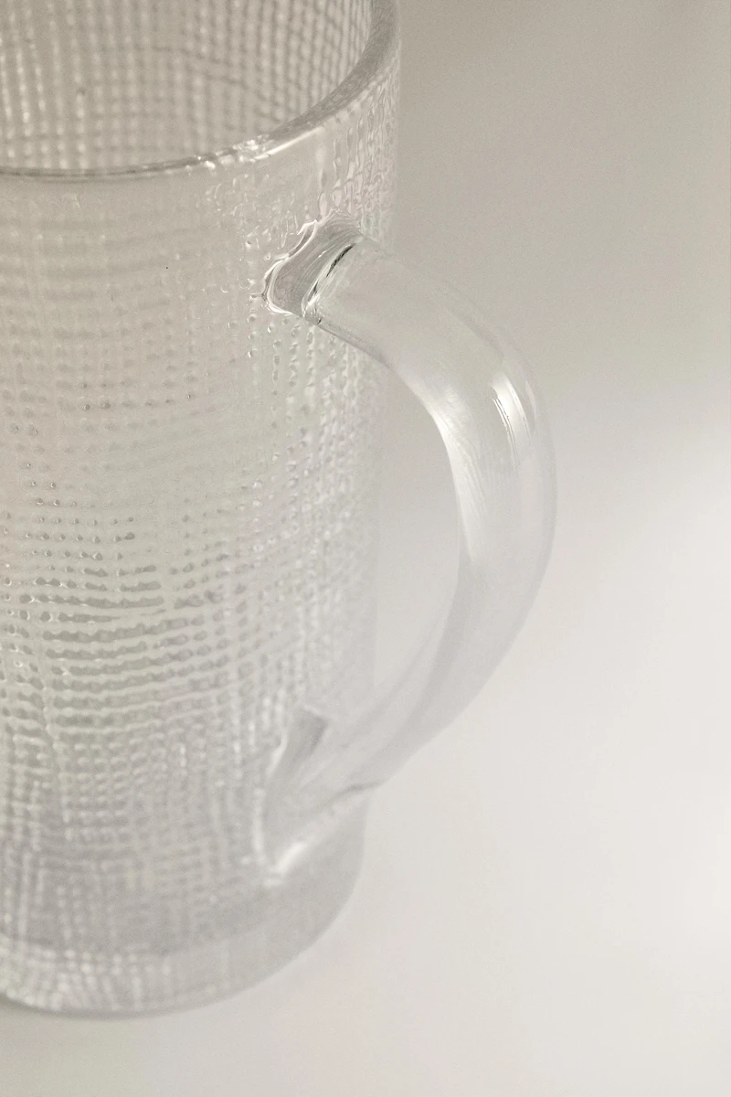 RAISED DESIGN GLASS PITCHER