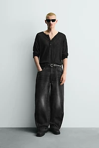 JEANS BALLOON FIT À FERMETURES ÉCLAIR