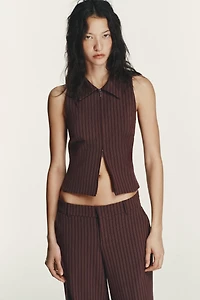 STRIPED ZIPPER VEST