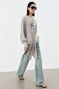 ZW COLLECTION TIED NECKLINE BLOUSE