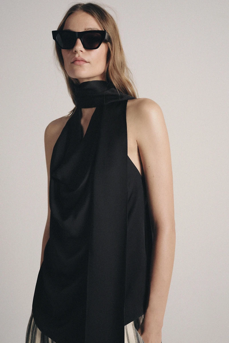 FRINGE SCARF HALTER TOP ZW COLLECTION