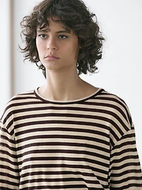 Oversize striped long sleeve T-shirt