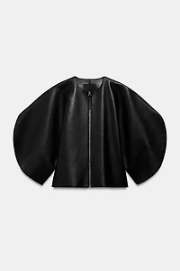 ZW COLLECTION LIMITED EDITION LEATHER ZIP-UP TOP