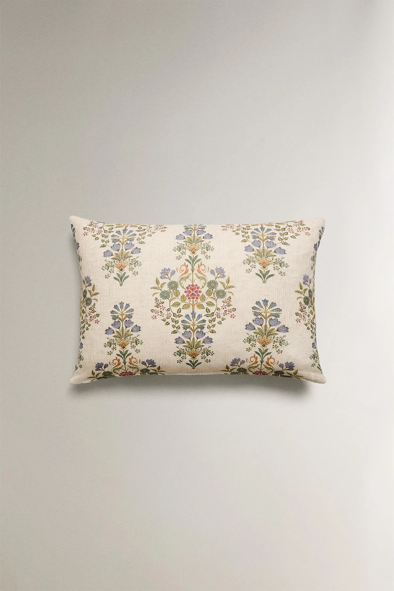 HOUSSE DE COUSSIN COTON FLEURS