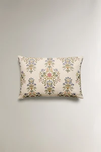 HOUSSE DE COUSSIN COTON FLEURS