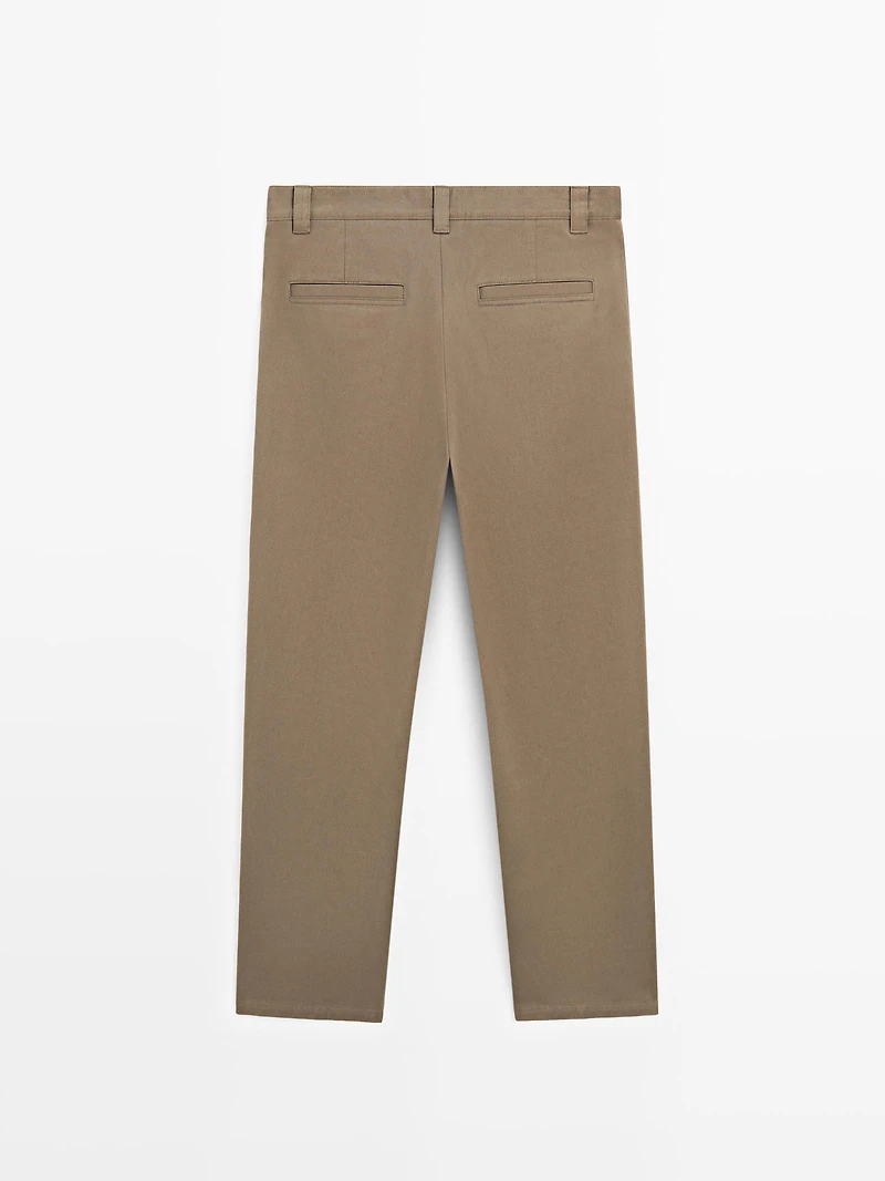 Relaxed fit cotton trousers