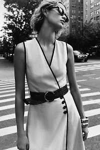 ROBE MIDI CEINTURE AVEC LIN
