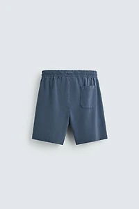 WASHED REGULAR FIT PIQUÉ SHORTS