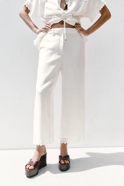 RAMIE PANTS WITH LACE TRIM