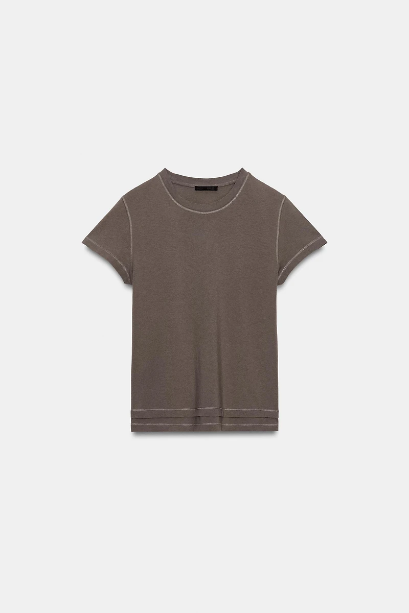 DOUBLE EFFECT SHORT SLEEVE T-SHIRT