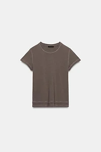DOUBLE EFFECT SHORT SLEEVE T-SHIRT