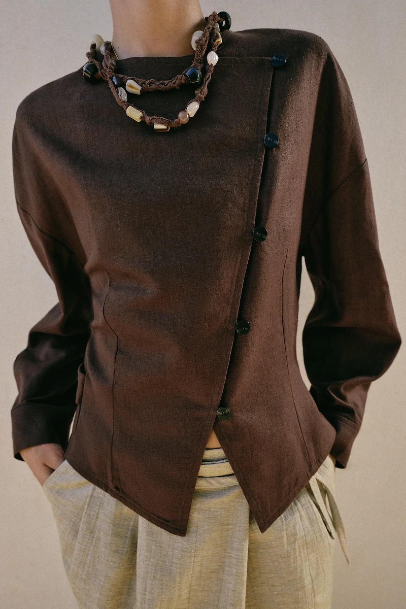 LINEN WRAP JACKET