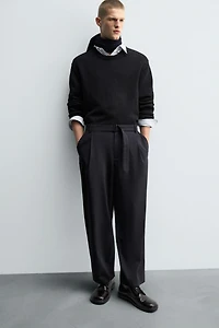 RELAXED FIT BELTED PANTS
