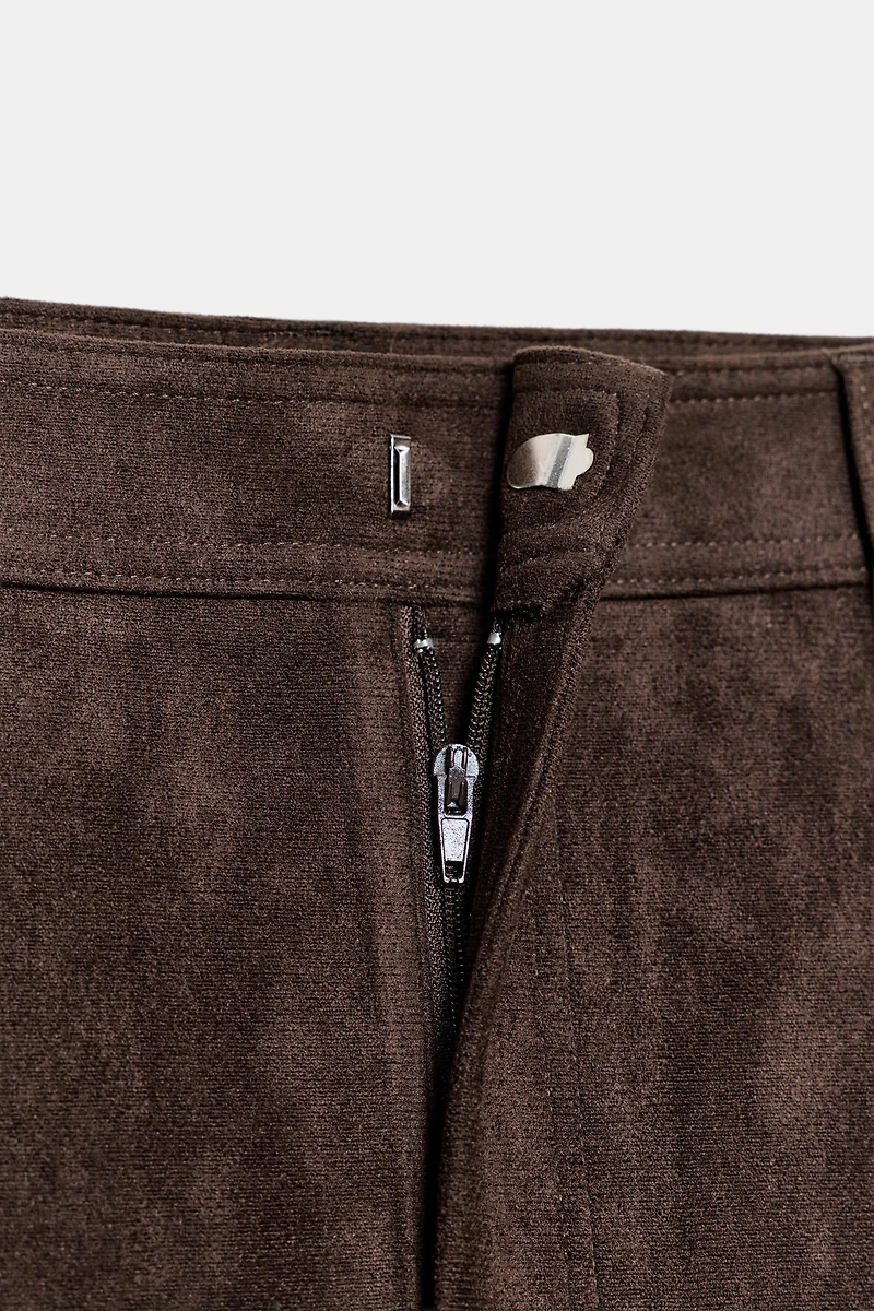 FAUX SUEDE MIDI SKIRT