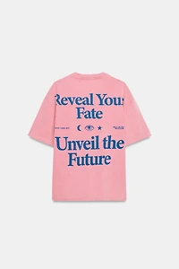 WASHED EFFECT TEXT T-SHIRT