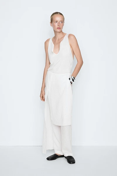 Asymmetric striped skort - STUDIO