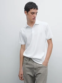 Polo manches courtes détail col