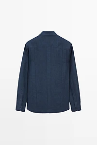 Regular fit 100% linen shirt with pockets