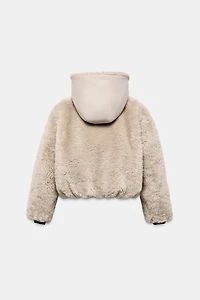 MANTEAU COURT À CAPUCHE EFFET FOURRURE RECCO® TECHNOLOGY SKI COLLECTION