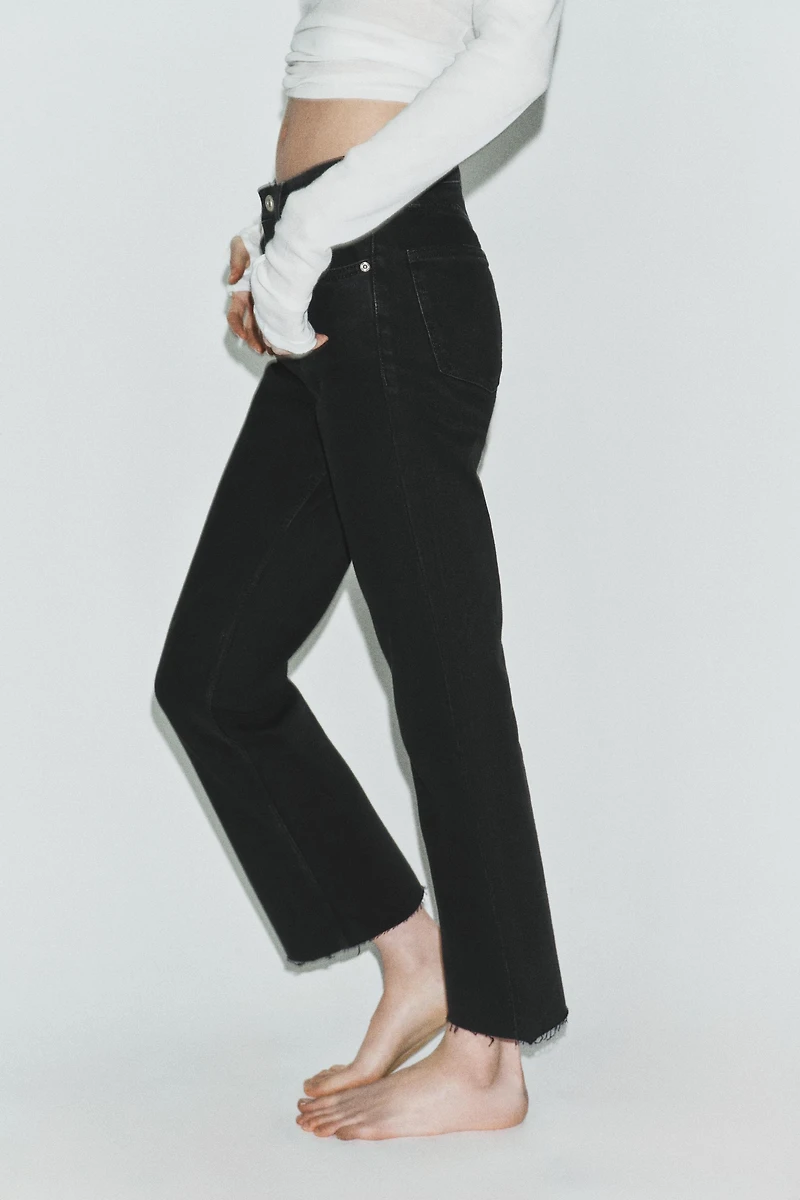 TRF HIGH-WAIST CROPPED FLARE JEANS
