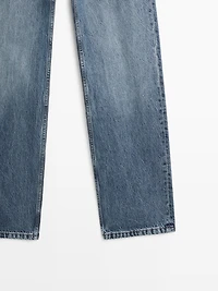 Mid-rise straight-leg jeans
