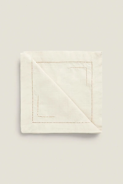 SET OF HEMSTITCHED COTTON NAPKINS (SET 2)