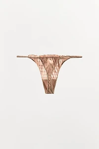 RUCHED ELASTIC THONG