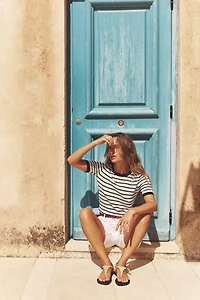 SHORT SLEEVE BASIC KNIT TOP
