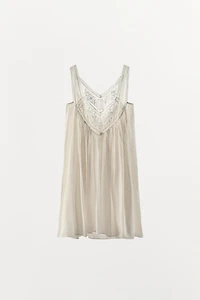 FLORAL EMBROIDERED PLEATED DRESS