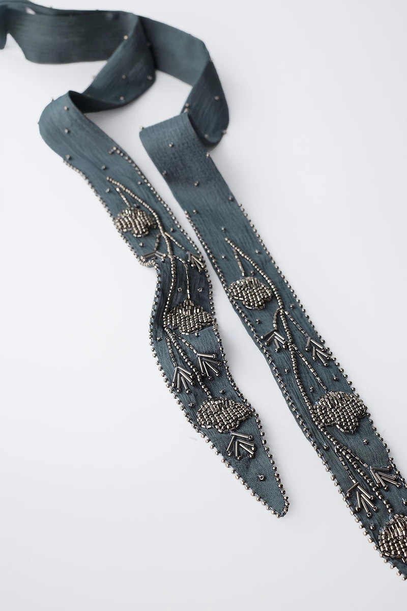 EMBROIDERED SCARF NECKLACE